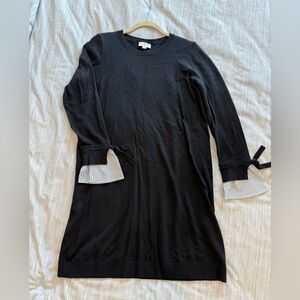 LOFT Striped Tie Cuff Sweater Dress